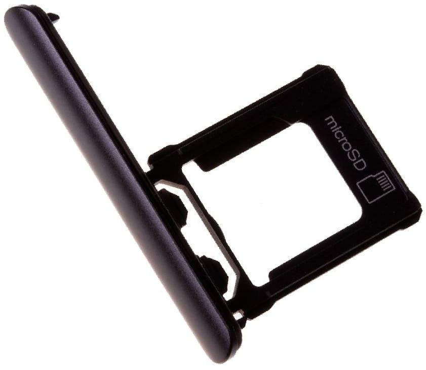 Sony Xperia XZ1 Simkarten / Speicherkarten-Halter schwarz Sony Xperia XZ1 Simkarten / Speicherkarten-Halter schwarz